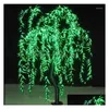 Julekorationer LED Artificial Willow Wee Tree Light Outdoor Use 1152 st -lysdioder 2m höjd Regntät dekoration Drop Delivery Hom DHQGN