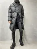 남성용 트랙복 겨울 유행의 따뜻한 따뜻한 중간 길이 후드 코트 코트 성격 스티칭 트렌디 한 작업복 면봉 재킷 탑