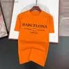 القمصان للرجال espana summer summer Barcelona Design Letters Print Faith Y2K T-Shirt Man Short Sleeved Tees قمم فضفاضة من القطن النقي للذكور T240105