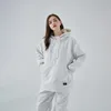 Moletons Novo Outdoor Skiwear Suéter de Alta Qualidade Roupas de Snowboard Homens Mulheres Casais À Prova de Vento À Prova D 'Água Quente Unisex Hoodies Branco