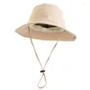 Berets Wasserdichte Eimer Hut Sommer Männer UV Schutz Sonne Lange, Breite Krempe Panama Strand Outdoor Jagd Wandern Angeln Kappe