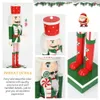 25/38 CM Navidad Cascanueces Marioneta Artesanía de madera Caramelo Soldado Muñeca Juguete Año Adorno Decoración del hogar Regalo para niños 240105