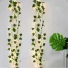 1pc Green Leaf Vine Decorative String Lights, Battery Powered, Hanging Vine, For Bedroom, Party, Wedding, Christmas, Thanksgiving, Four Seasons Decoration, Home