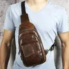 Rugzak Messenger Borsttassen Schouderrugzak Cross Body Multi-Pockets Echt lederen tas Heren Enkele rugzak