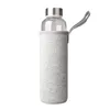 Bouteille d'eau de sport 550ML avec infuseur à thé et sac de protection gris bouteille d'eau en verre résistant aux hautes températures pour enfants Kid 240104