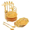 Set di stoviglie Piatti da frutta Vassoi da portata Supporto per dessert Ornamento da tavolo Cupcake Piatti per tea party Ferro per feste