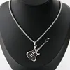 Pendant Necklaces Creative Stainless Steel Musical Guitar Necklace Men Women Hip Hop Music Elements Jewelry Graduation Gifts