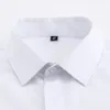Men's Classic French Cuffs Solid Dress Shirt Covered Placket Formal Business Standardfit Long Sleeve Office Work White 240104