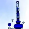 Classique droit double 4 bras arbre perc narguilés 18 verre joint femelle gros bangs conduites d'eau hautes bécher dab plates-formes avec tige descendante diffuse ZZ