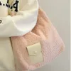 Korean Shoulder Bag Pink Rabbit Hair Women's Underarm Bag Ins Large Capacity Fashion Versatile Advanced Sense Tote Bag 240104