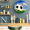 Relógios de parede céu grama futebol relógio sala estar decoração casa grande redondo mudo mesa quartzo quarto decoração relógio