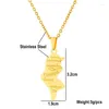 Pendant Necklaces European And American Stainless Steel Tunis Map Necklace