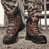 Mężczyźni taktyczne skórzane buty armii męskie pustynne wodoodporne butowniki bezpieczeństwa w pracy