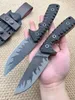 MBS M27 Прямой нож для выживания Z-wear Stone Wash Drop Point Blade Full Tang G10 Ручка Ножи с фиксированным лезвием и кожей Kydex