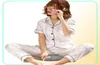 Kort ärm Silk Pyjamas Spring Women Summer Pyjama Set Silk Pijama Sleepwear Pyjamas Plus Size 3XL 4XL 5XL 85 kg Nightwear Set Y5150949