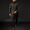 Mężczyzna określa strój ślub Afryka z koralikami z długimi rękawami górne spodnie Kaftan Tradycyjne ubrania Costoumes Ethnic Casual Men's Suit 240104