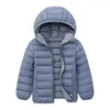 Jackets Kids Down For 3-14 Years Autumn Winter Boys Girls Warm Solid Coats Teens Hooded Zipper Outerwear Children Clothing