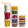 Récipients de stockage des aliments avec couvercles, congélateur, tasses de charcuterie, Pack combiné, rond étanche, récipient à emporter transparent, couvercles hermétiques pour repas, 240105