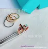 Tifannissm Rings online shop wholesale diamond ring 925 silver high version 18k rose gold fashion simple cross lovers Have Original Box