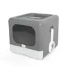 Lavabo para arena para gatos, inodoro grande para gatos, tapa plegable en cajón antisalpicaduras, lavabo para arena para gatos, suministros para gatos completamente cerrados 230908