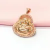 Pendanthalsband Ryssland 585 Purple Gold Necklace Fashion Plated 14k Rose Color Thick Lucky Buddha Temperament Woman