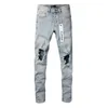 Lila jeans denim byxor mens jeans designer män svarta byxor av hög kvalitet rak design retro streetwear casual tröjor pu9010