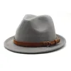 Chapeau Fedora à bord court, couleur unie, chapeau en feutre de Jazz classique, Fedoras Sombreros pour hommes et femmes, casquette de fête sur scène