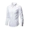 2023 Camicia casual da uomo a maniche lunghe da lavoro Classic Fit Bianco Blu Nero Smart Camicie eleganti sociali maschili per Plus Premium 240104