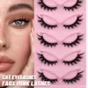 False Eyelashes GROINNEYA Natural Lashes 5 Pairs Cat Eye Faux Mink Winged End Elongated Look Makeup Cils