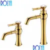 Bathroom Sink Faucets Rolya Crystal Single Lever Faucet Mixer Taps Basin Solid Brass Luxurious Golden Wolesale And Retail Unique Pat Dhsxd