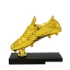 Jogo de futebol colecionável fãs de futebol lembrança bota de ouro troféu criativo resina artesanato chapeamento artigos de decoração para casa mo dhnzy