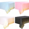 Nappe 1 pièces 137x274Cm nappe jetable points colorés paillettes couverture en plastique rectangulaire pour mariage bébé douche fête décor