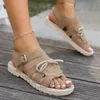 Summer Shoes Sandals Toe Women Round Roman Casual Ladies Plus Size Flat Hollow Beach Sandalias Fashion Sport 649