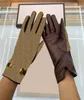 Gants de styliste avec lettres délicates, doublure chaude, mitaines en cuir pour femmes, gants en peau de mouton, maillons de chaîne en métal, mitaine avec boîte 9987632