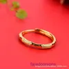 Tifannissm Designer Rings designer jewelry ring Vietnamese Sand Gold Enamel Colored Lotus Smooth Joint Ring Fashionable Moder Have Original Box