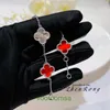 Classic Van Fashion Charm Bracelets Four Leaf Clover Red Agate Laser Five Flower Grass Bracelet Small and Luxurious Lucky Chalcedony With Box Jun 5XSW