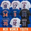 12 Francisco Lindor Baseball Jersey Kodai Senga Brandon Nimmo Pete Alonso Starling Marte Daniel Vogelbach Mike Piazza Darryl Strawberry Keith Hernandez