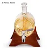 1000 ml Creative Barrel Shape Wine Dispenser Glass Wine Bottle Holder Whisky Glass Wine Set Wine Decanter Hand Blown Glass 240104