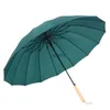 Regenschirme Business 16 Knochen manueller langer Griff gerader Regenschirm Herren Retro großer doppelt verstärkter Anti-Sturm-Sonnenschutz niedlicher Sonnenschirm YQ240105