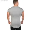 T-shirts hommes 2022 Marque Mens Muscle T-shirt Bodybuilding Fitness Hommes Tops Coton Singlets T-shirt Coton Chemise à manches courtes T240105