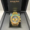 Orologi cronografi di lusso Orologio da polso da uomo Audemar Pigue Royal Oak 26331BA.OO.1220BA.01 Carica automatica 42 mm Oro giallo 18 carati Quadrante blu Sottoquadranti gialli Orologio FUNHQ