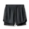 Men's Shorts 2024 Summer Fashion Quick-drying 2-in-1 Multi-pocket Double-layer Fitness Lace-up Sports Pants