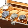 Embers Luxury Watch Box 6 Watches Piano Paint Ebony Wood Wristwatch Collection Storage Box Display Case 240104