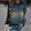 Kvinnors blusar lösa tröjor långa t-shirts termiska com casual crewneck hylsa tryck tunika topp för kvinnor v nack t skjortor