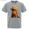 Men's T-Shirts Lovely Ted Bear Drink Beer Poster Funny Printed T-Shirt Men Fashion Casual Short Sleeves Loose Oversize Tee Street Hip Hop Tops T240105