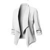 Blazers Women Cardigan Coat Slim Fit Long Sleeve Female Jackets Ruched Asymmetrical Casual Business Outwear Solid Autumn Winter 240104