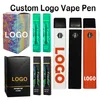 Penna Vape monouso personalizzata Baccelli da 1 ml 2 ml 3 ml Sigarette elettroniche Scatola di imballaggio a prova di bambino Carrelli per olio denso Batteria ricaricabile 280 mAh Logo personalizzato Penne vuote Vaporizzatore