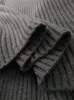 2024 Spring czarny stały kolor wełniany sweter Sweetek długi rękawie stojak na panele panelowe Swetery W3D283964