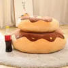 3858cm Donut Plush Plush som Real Fantastic Ring Shaped Food Plys Moft Creative Seat Cushion Head Pillow Floor Decor 240105