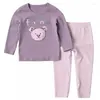 Clothing Sets Adolescent Unisex Pajamas Sleepwear Clothes Children's Underwear Set Cotton Boy Kids Long Sleeve Suit Girl